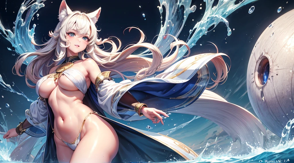 Cinematic footage, full medium closeup, a gorgeous 18-year-old kemonomimi woman soft pale skin, cute and youthful face, well-defined eyebrows, delicate nose, plump and round lips, (high skin detail: 1.2), ultra-detailed, photo-realistic, depth of field, cinematic lighting, IMAX camera, HDR, DTM, Full HD, 8k, (masterpiece, best)), (1girl), flared, medium breasts, slim, smile, standing, 8K picture quality, sexy seduction, (open-chest) (Sharp focus: 1.5), (sharp focus:1.2), (beautiful face:1.1), (eye makeup:1.2), (tight body:1.2), ((Masterpiece)), (highest quality))), ( Masterpiece:1.2), (Best Quality:1.3) (best quality:1.1) realistic:1.37 long, flowing:1.1 luscious, plump:1.1 sparkling sequins:1.1 subtle, 0.9 soft, warm:1.1 best quality,4k,8k,highres,masterpiece:1.2, realistic,photorealistic,photo-realistic:1.37, ultra-detailed:1.1 busty animal ears, beautiful, detailed ears:1.1 best quality, 4k, highres, masterpiece:1.2 detailed, piercing eyes:1.1 4k, 8k, highres, masterpiece:1.2 very three-dimensional: 1.2 (8k, best quality, masterpiece:1.2 ((masterpiece, best))
