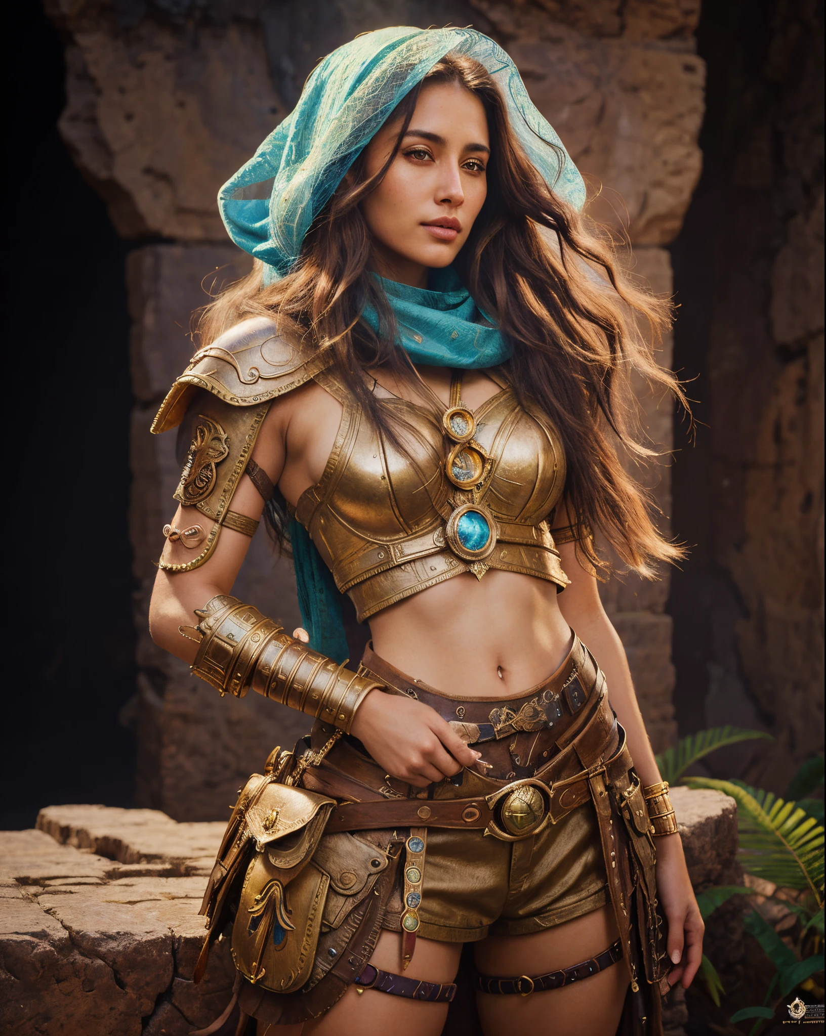 Un primer plano de una mujer exploradora con capucha puesta, Impresionante arte de personajes, Hermosa, realista, epic digital art illustration, Detailed, Fantasy Art, epic fantasy, estilo arcano, Epic character art, realista, obra maestra, detalles intrincados.