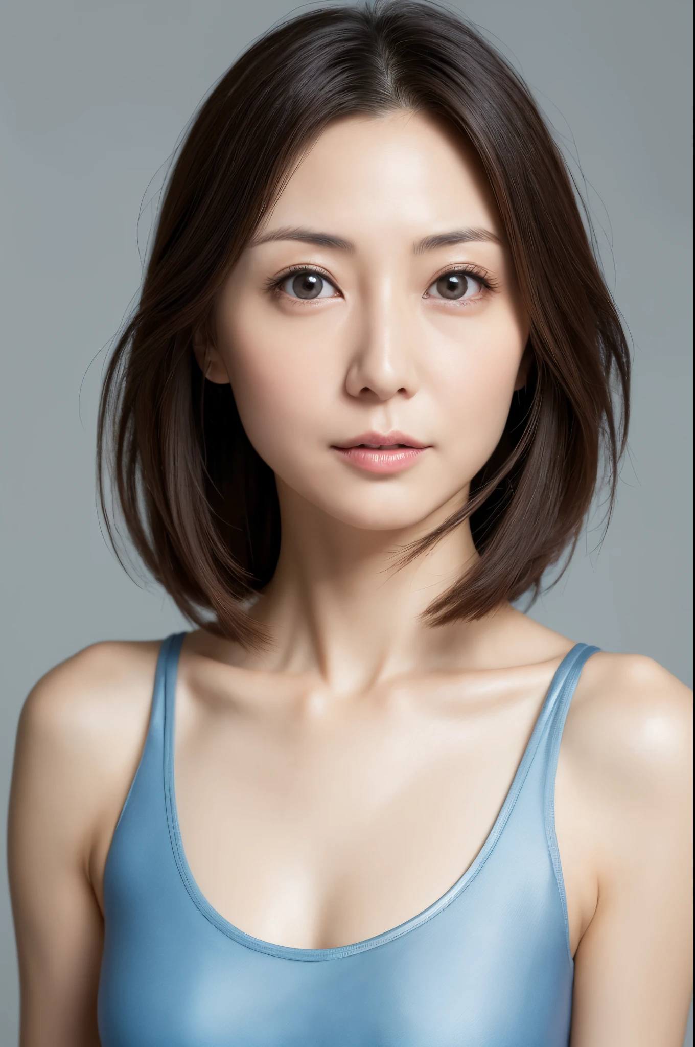 (High reality photograph, high resolusion, detailed face, detailed eyes) Skinny Japanese lady, 40 years old, wife, cute face, various face expression, solo:1, lovely body, skinny figure, medium breasts, various hair style, tight dress, emphasizing very thin waist, alone in a photo