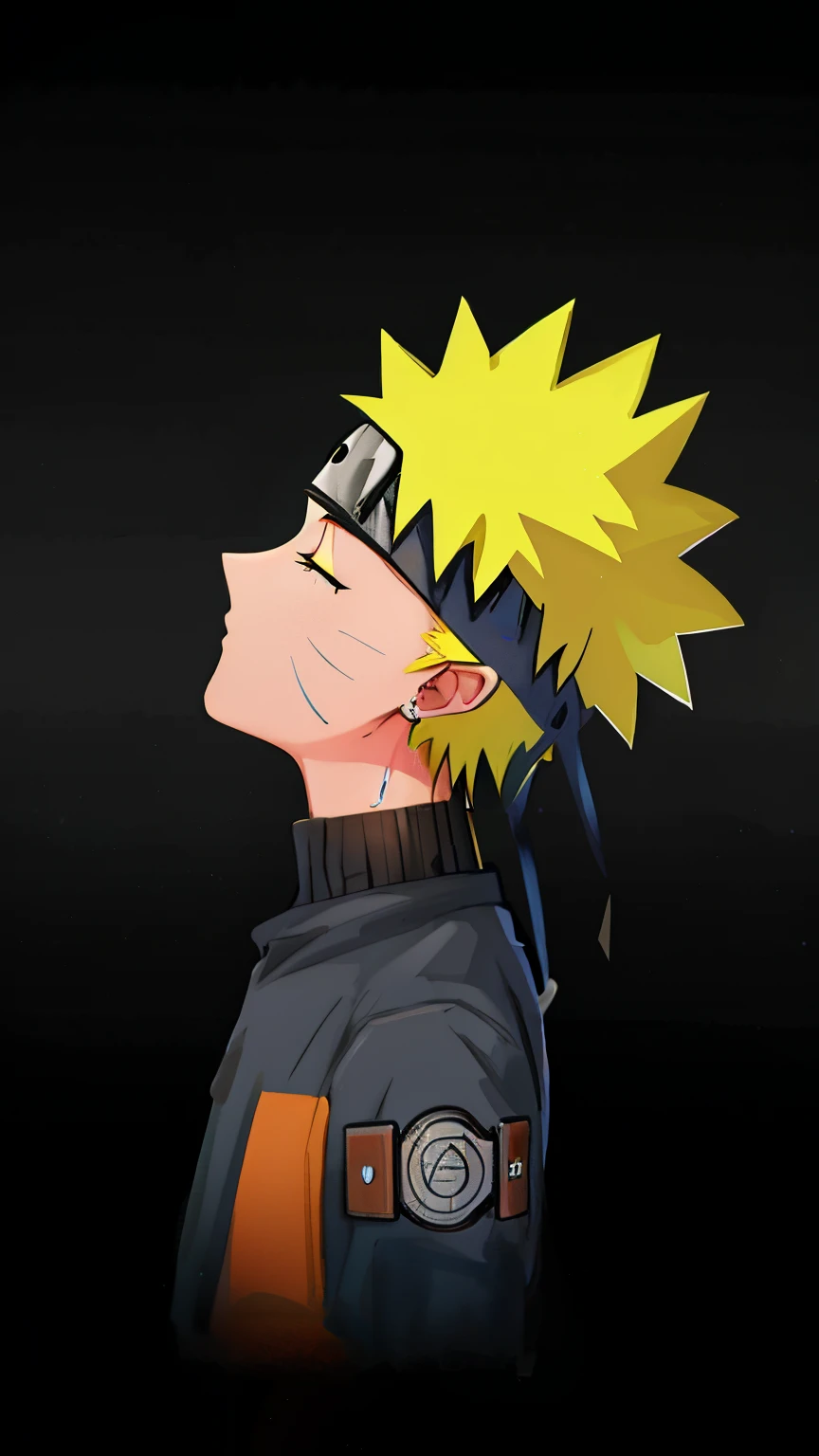 a close up of a person with a yellow hair and a black background, realictic