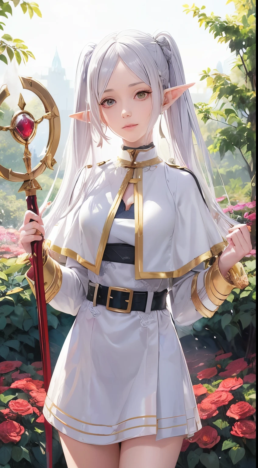 anime girl with a sword and a sword in her hand, white haired deity, astri lohne, pretty female cleric, portrait knights of zodiac girl, cleric, edelgard from fire emblem, high detailed official artwork, dressed like a cleric, alluring elf princess knight, elf girl, cushart krenz key art feminine, elf princess knight, light novel cover art