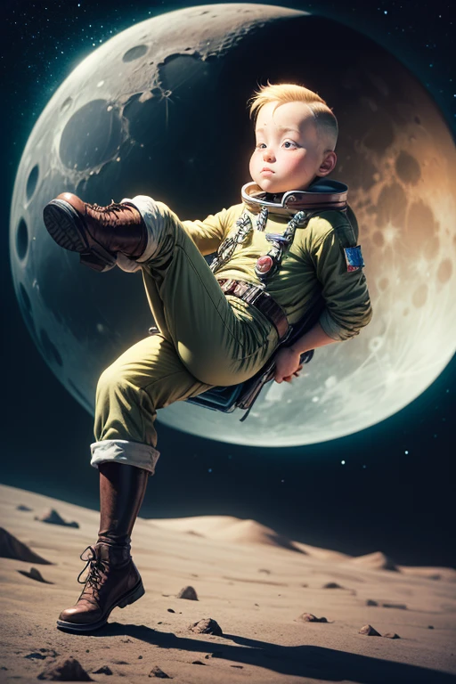 Tintin on a trip to the moon