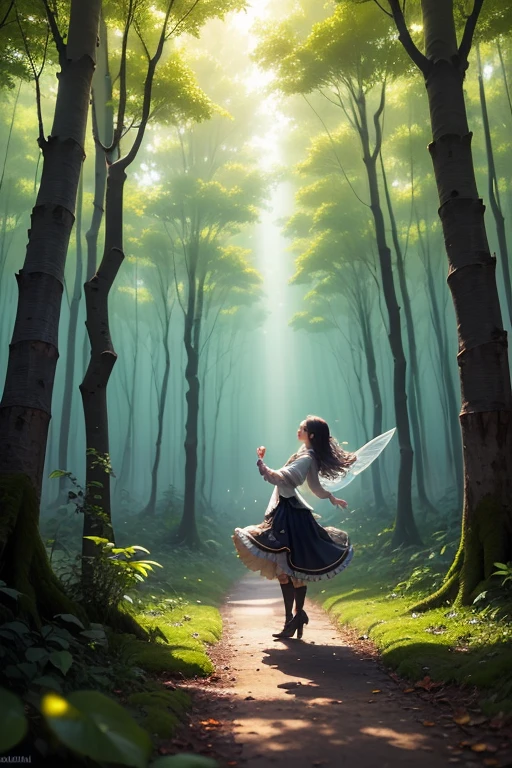 (La mejor calidad,Ultra detallado),Bosque de hongos, ethereal,Bosque Encantado, hongos brillantes,Whispering trees,mystic atmosphere,soft sunlight filtering through the leaves,dream colors,fantasy art,Caprichoso,Mythical,de otro mundo,lush vegetation,serene expression,Presencia seductora,Harmony with nature,Bailando con mariposas,resplandor luminoso,Belleza trascendente,Presencia majestuosa,Seres encantados,ethereal glow,Aura tranquila,Ambiente tranquilo