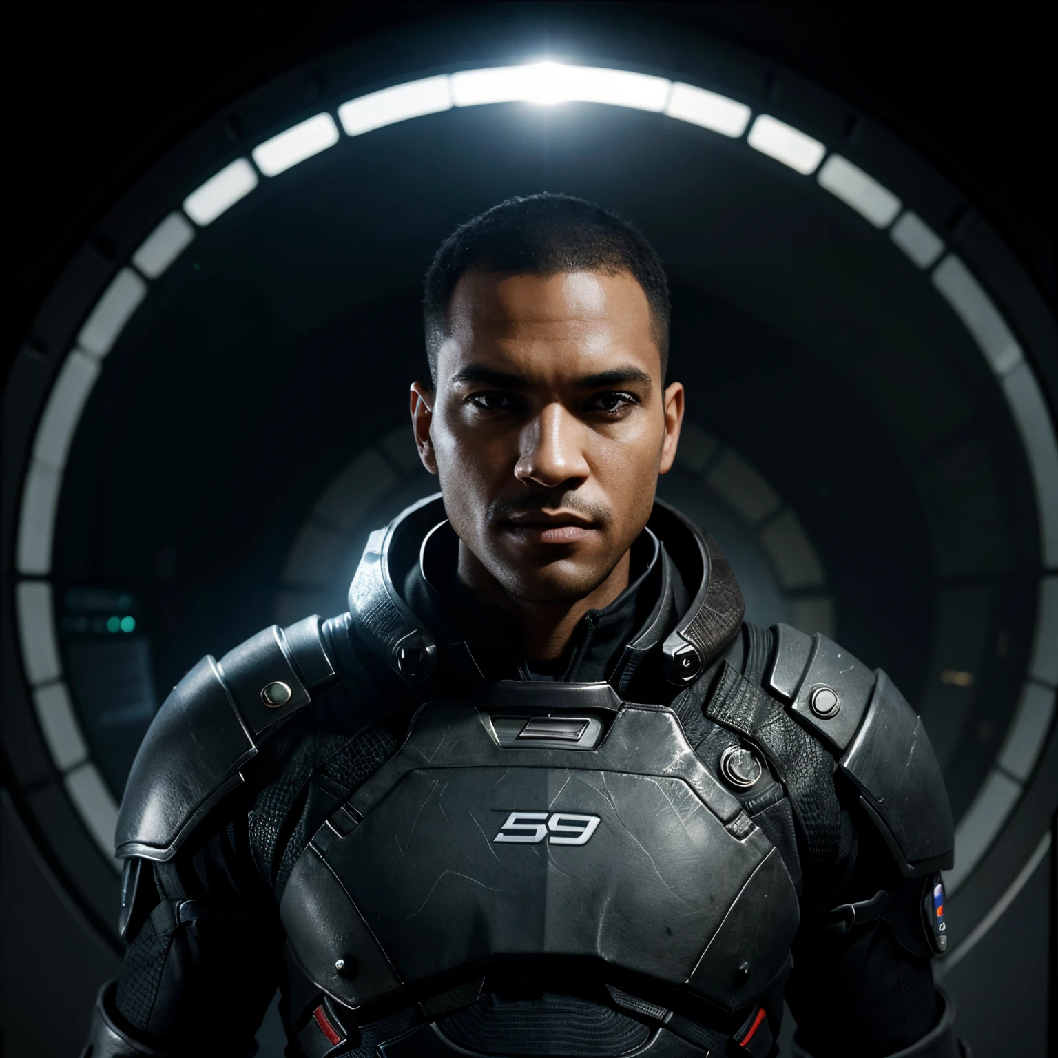 Black guy Jacob, mass effect, scifi background