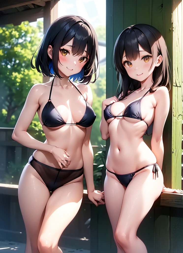 NSFW:1.3、((masutepiece))、best scenery、((best qualtiy))、hightquality、high-detail、hight resolution、high details、lensflare、光线追踪、high quality texture、high quality shadow、Beautiful in detail、Detailed texture、Realistic and colorful、Sexy Woman、face perfect、kindly smile、(intricate-detail、make - up、pureerosface)、reddish brown hair、A slender、large udder、((Lower breast))、(Thoracic protrusion:1.5)、(enchanting posture)、((see -through))、((high leg v cut))、a white bikini、((maikurobikini))、(T-Back Shorts)、gloves、espadrilles、(Create the front and back sides of the subject)、Fulfigia