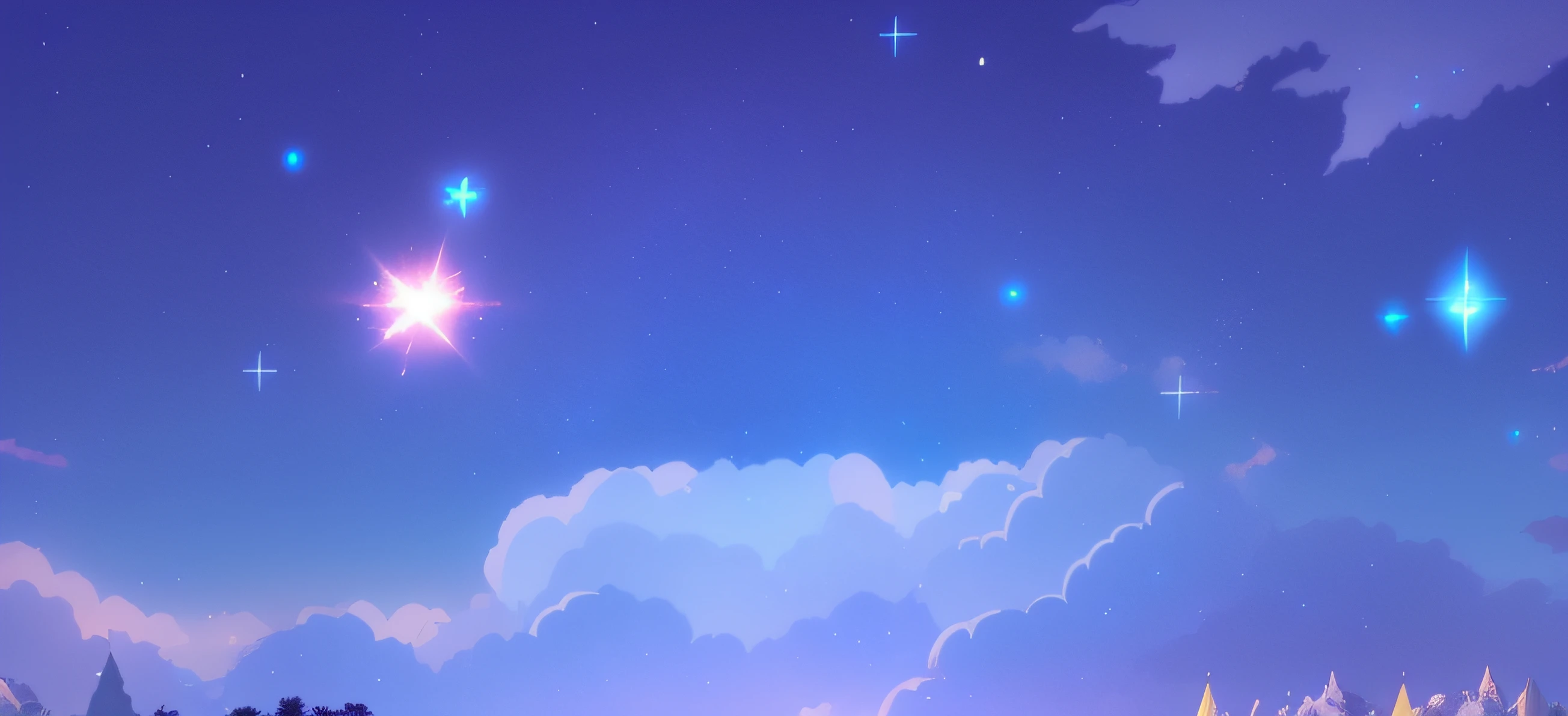 Anime style starry sky scene background art, Starry sky environment in moonlight, background artwork, luminous sky heaven background, Dreamy sky, fantasy puffy sky, dreamy night, Starry Sky 8K, Dream Cloud, ethereal background, nigh sky; 8K, sky full of stars, astral background, paradise background