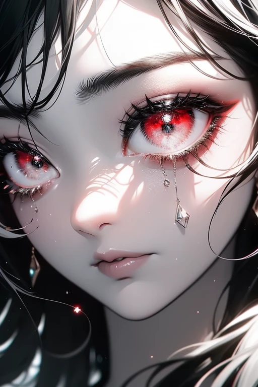 preto e branco,Mulheres absolutamente bonitas,busto,espelho quebrado,Black and white division,Red tear and white paint,quebrado,Sublevellack e branco,Erodido pelas trevas e pela luz,symmetr