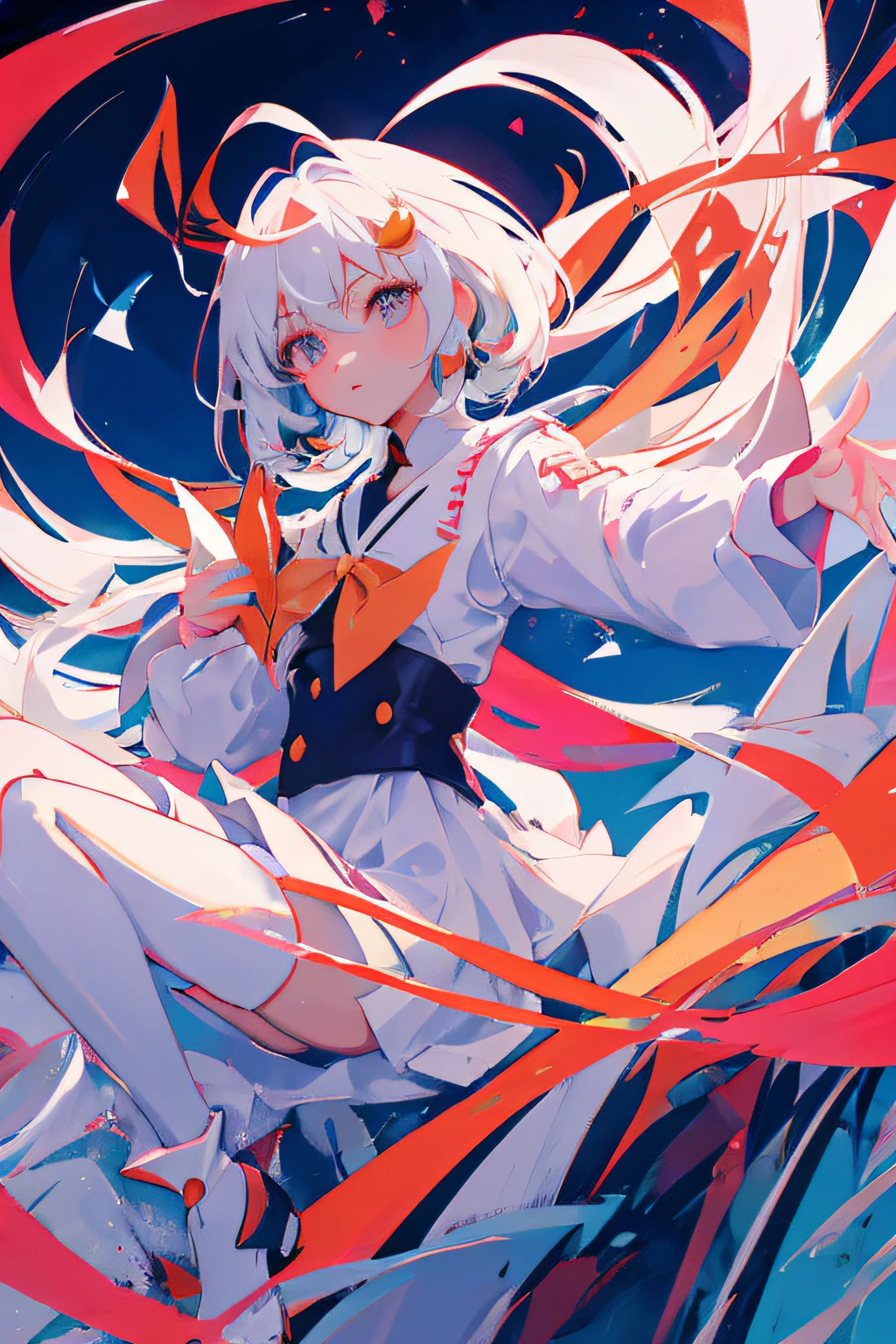 Chico anime con cabello corto y blanco azulado con ojos naranja con una corbata corta y gorro de navidad con una cortada en el ojos derecho parado frente a una ciudad con noche de cielo rojos naranjazo atardecer ., Chico anime, Estilo anime 4K, Kaworu Nagisa, Estilo anime 2D, Anime Moe Artstyle, Retrato estilo anime, Hecho con Anime Painter Studio, Anime estilizado, Ayanami, Arte digital de estilo anime, anime artstyle, high quality anime artstyle, Anime estilizado,Christmas saying,estilo de nieve