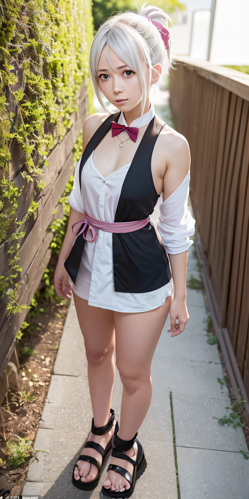 (((profesional: Paso a paso, taking into account even the smallest detail, Resultado final a nivel de Dios, todos los detalles intrincados, solo 2 chicas))): "Chica anime con pelo blanco y pajarita rosa frente a un edificio , Haruno Sakura, como personaje de anime, Menina do anime chamada Lucy, Anime style", Himno del Rey como Princesa, Shikami, Sakura Haruno en modo Slug Sage, Deidad de pelo blanco, Mejor chica de anime, Atractivo Matoi Ryuko, Ueshiba Riichi"