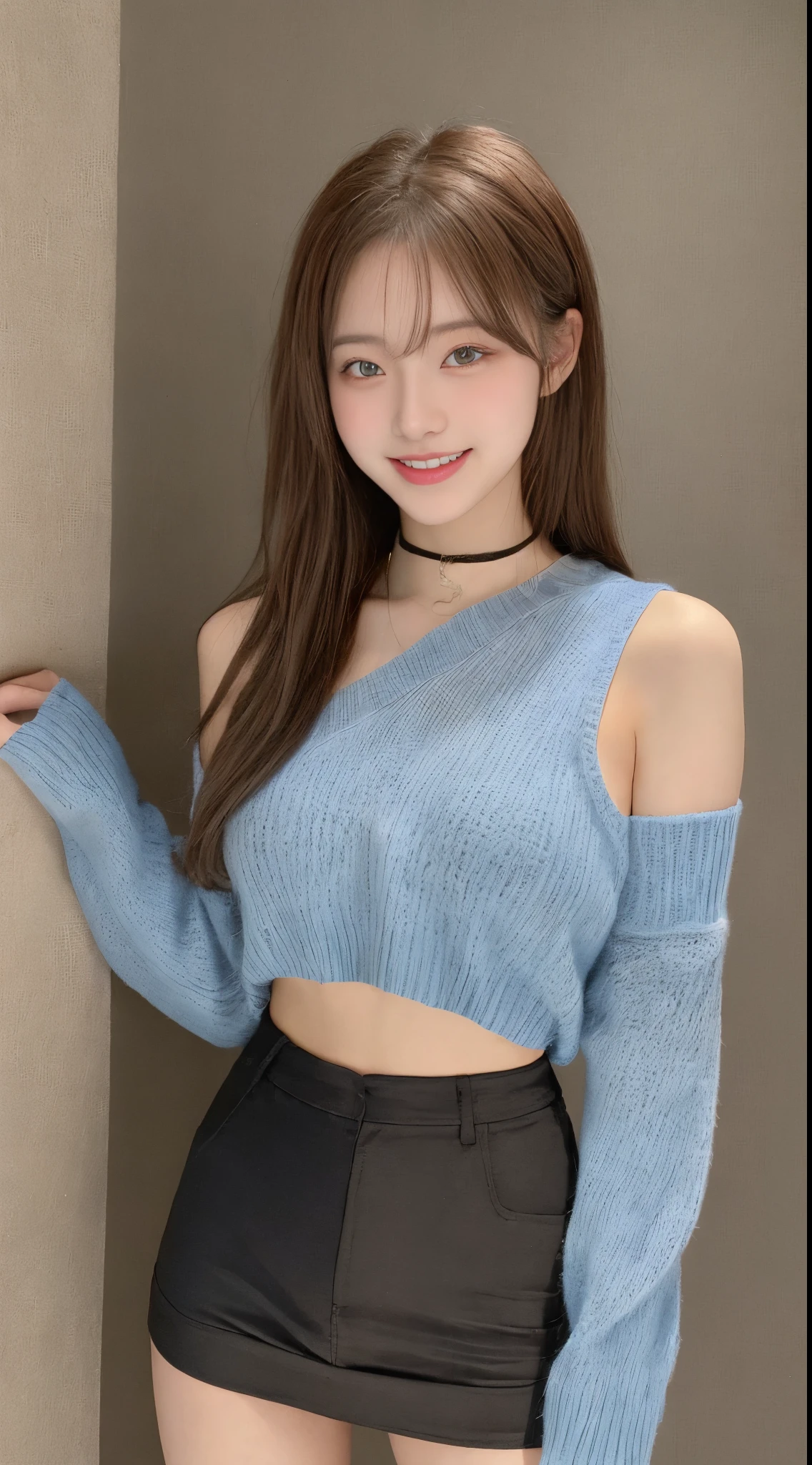 ((tmasterpiece, Best quality at best)), (1 Sister), 8K, realistically, HighDynamicRange, delicate skin, Symmetrical, Portrait of 18 year old girl on iceberg, soaked pubic hair, Eau, Tight sports bra, (One-shoulder sweater), Cropped sweater, short  skirt, Hefty Smile, Full body lesbian, wide wide shot,