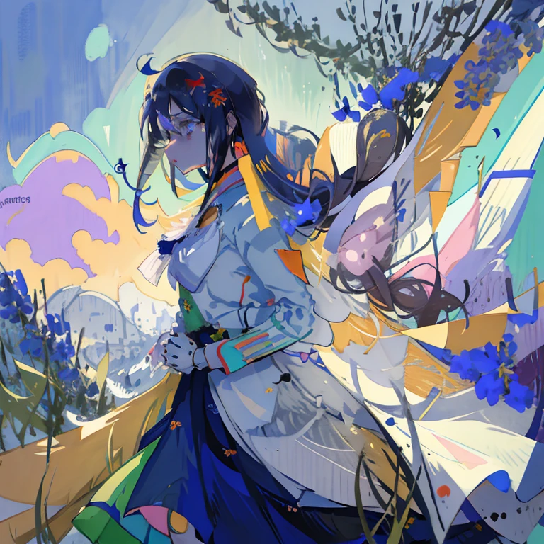 Anime girl in a blue dress walking in a flower field, Beautiful maiden, Beautiful anime, Beautiful anime girl, beautiful anime art, beautiful anime scene, beautiful anime artwork, beautiful fantasy anime, 4k anime wallpaper, anime beautiful peace scene, Beautiful Anime Portrait, beautiful anime woman, Anime art wallpaper 8k, anime art wallpaper 4k, anime art wallpaper 4k