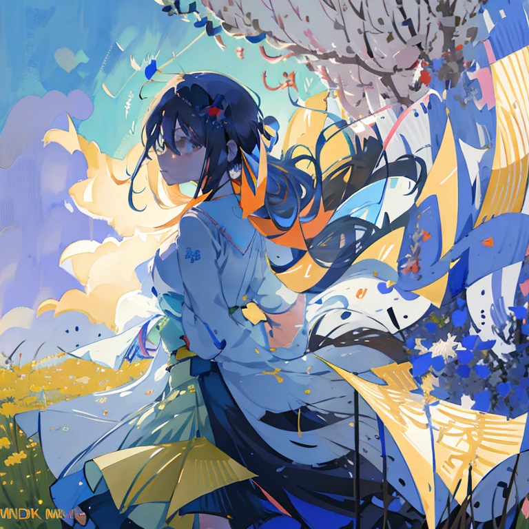 Anime girl in a blue dress walking in a flower field, Beautiful maiden, Beautiful anime, Beautiful anime girl, beautiful anime art, beautiful anime scene, beautiful anime artwork, beautiful fantasy anime, 4k anime wallpaper, anime beautiful peace scene, Beautiful Anime Portrait, beautiful anime woman, Anime art wallpaper 8k, anime art wallpaper 4k, anime art wallpaper 4k