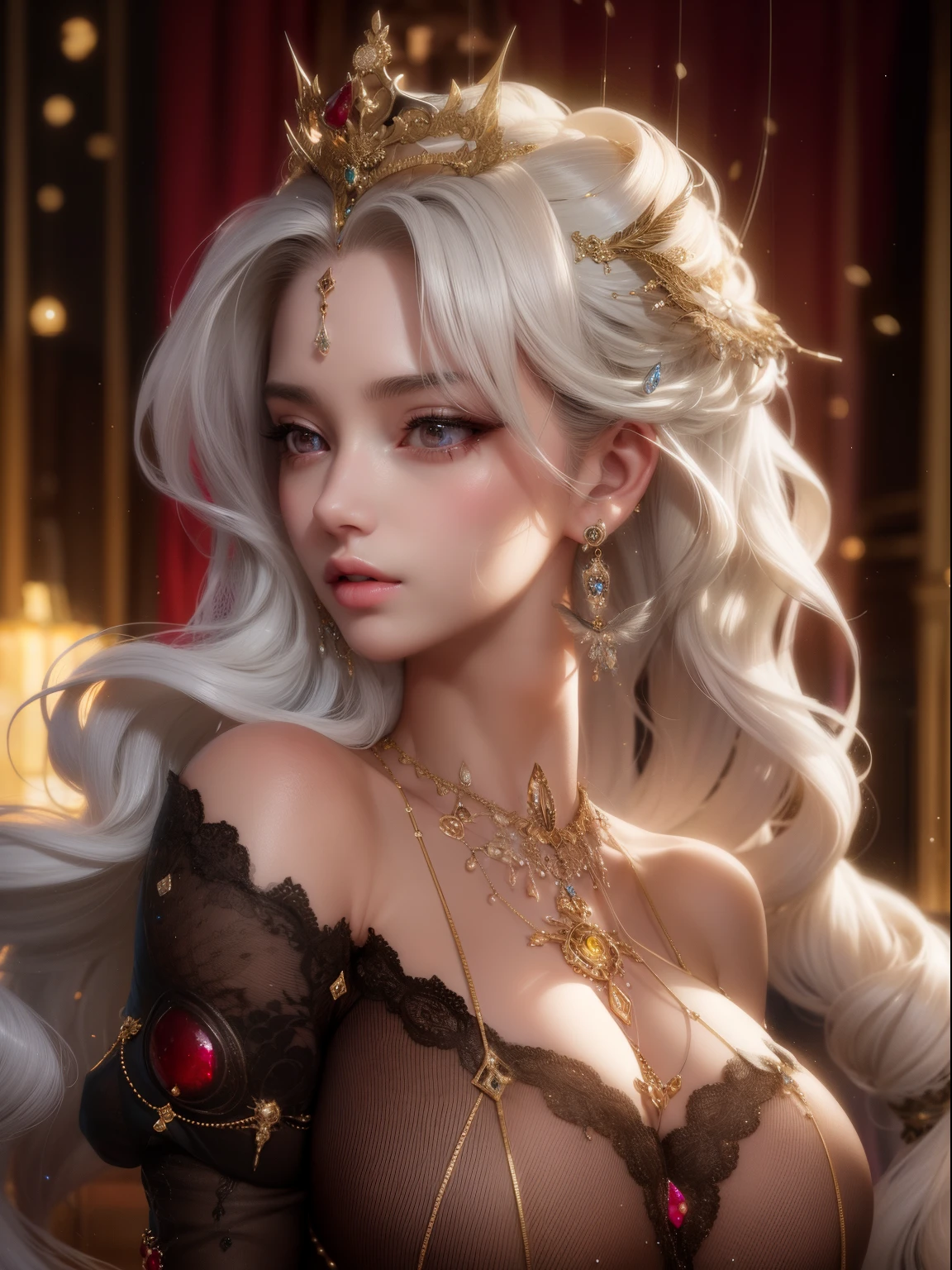 1girl, accurate anatomy, 1boy, ahegao, anal, all the way to the base, beautiful, stunning, hair ornament, unique hairstyle, exposed breasts, big breasts, light-skinned male, masterpiece, makeup, solo focus, goth