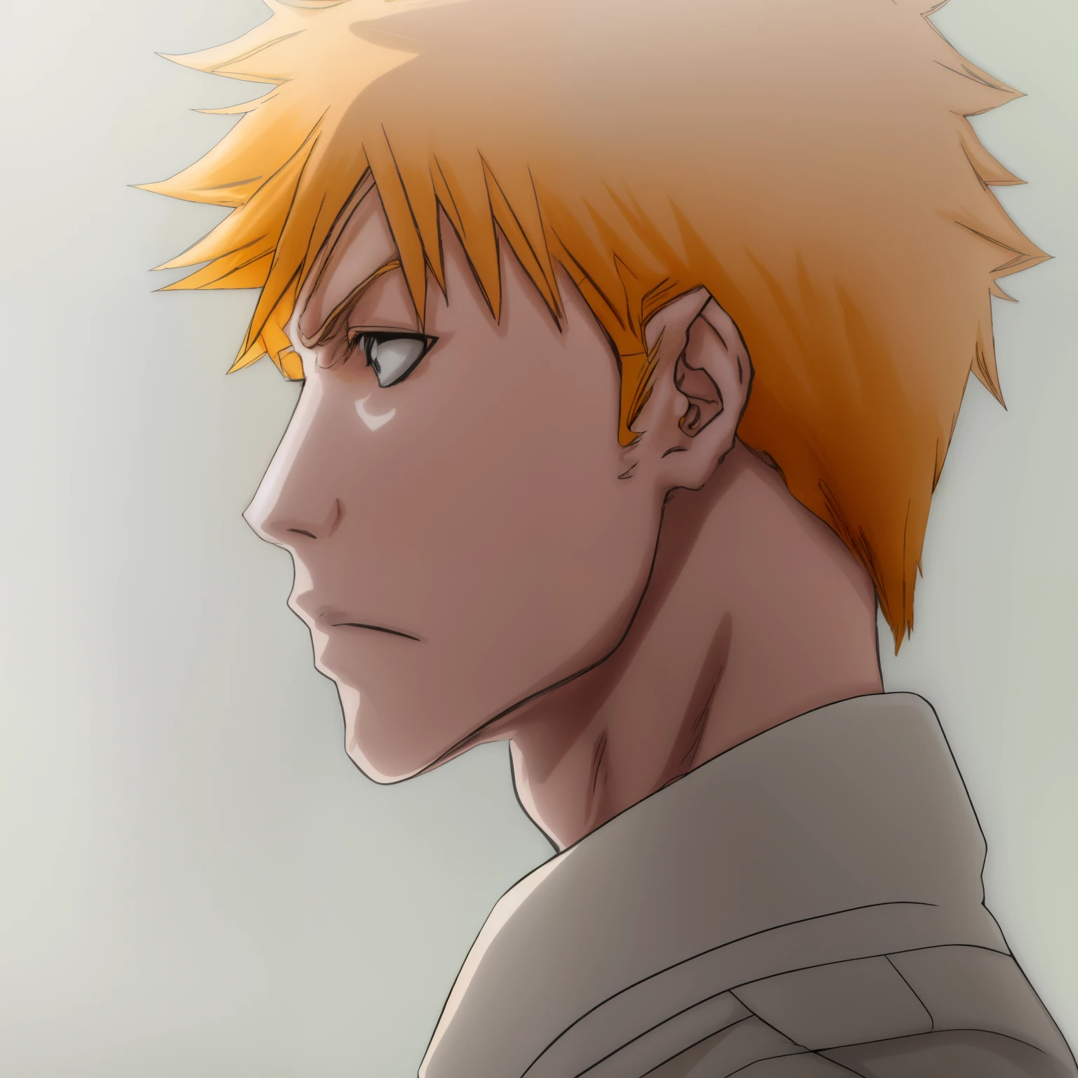 personagem de anime com cabelo laranja e olhos azuis olhando para algo, laranja - menino anime cabelo, Ichigo Kurosaki, Ichigo, bleach manga style, bleach, filme anime de alta qualidade ainda, no filme de anime, official studio anime still, Anime de hoje ainda em destaque, olhando para o lado dele, Kentaro Miura!, 8k!, anime. soft lighting