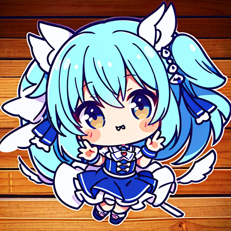 Illustration of an angel deformed into a chibi character with cute gestures and looking at the camera..、high-level image quality、Nendoroid Style