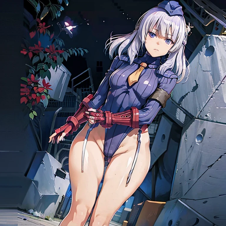 ultra-detailed, Explicit, Beautiful body, Beautiful Nose, Beautiful character design, perfect eyes, perfect face, ultra highres, 4K, beautiful legs, perfect legs, Nice hands, Perfect hand, Masterpiece, Best Quality, Highly detailed, illustration, absurdres, street fighter, doll suit, shadaloo doll, dollsuit, girls, multiple girls, expressionless, blank eyes, looking at viewer, red gloves, emotionless, black latex, corrution, mind control, female combatant, full body, hypnotized, unhappy trance, full body suit, ribbed bodysuit, both arms at side, stand up straight, obey, perfect female body, extremely glossy latex, hypnosis, hypnoLora, empty eyes, Mind control device, poses, submissive_pose, Slave, hat, necktie, stand up straight, standing, standing at attention, belt, latex, ribbed bodysuit, wide hip, thicc, a curvy body, garter belt, Classroom of the Elite, silver hair, purple eyes, Arisu Sakayanagi, Classroom Of The Elite, medium hair