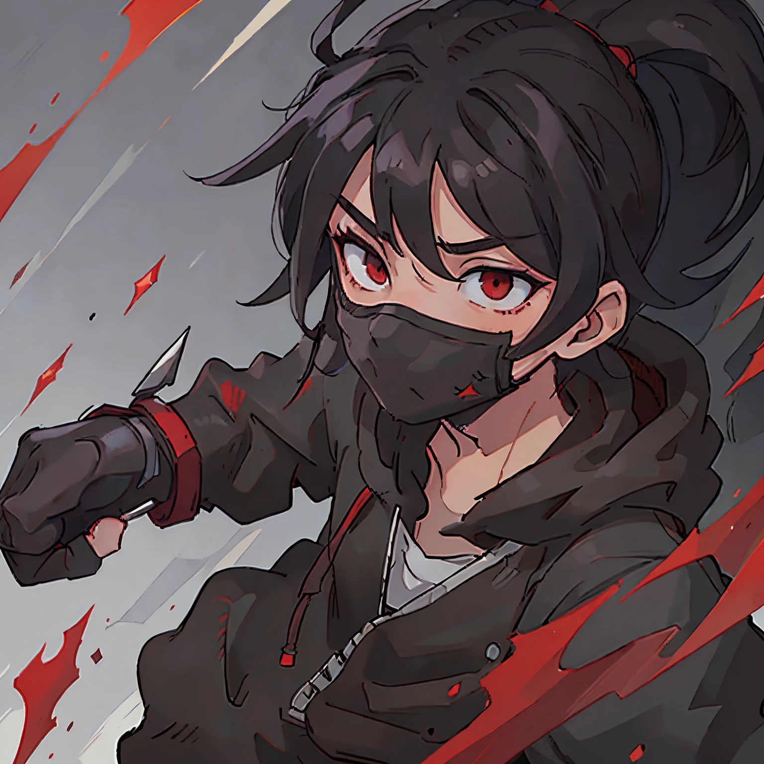 Yorbraia, Yor Briar, Black Hair, (Red eyes:1.5), Earrings, gold hair band, hair band, Long Hair, Side Lock, (Medium chest:1.2), Shadowed face,Hooded,Cover your mouth with a black scarf,strict,black Ninja uniform,Ninja,black Ninja pants,short boots,Action pose,Overlooking the city from the roof of the building,moon,moon明かり,night,moon光,whole bodyがイラストに入るように,Psychopath horror、Bloody、blood droplets,murder scene, Serial killer, Covered in blood break looking at viewer, whole body, break outdoors ,Medieval European-style building, break (masterpiece:1.2), Highest quality, High resolution, unity 8k wallpaper, (shape:0.8), (Beautiful and beautiful eyes:1.6), Highly detailed face, Perfect lighting, Extremely detailed CG, (Perfect hands, Perfect Anatomy),