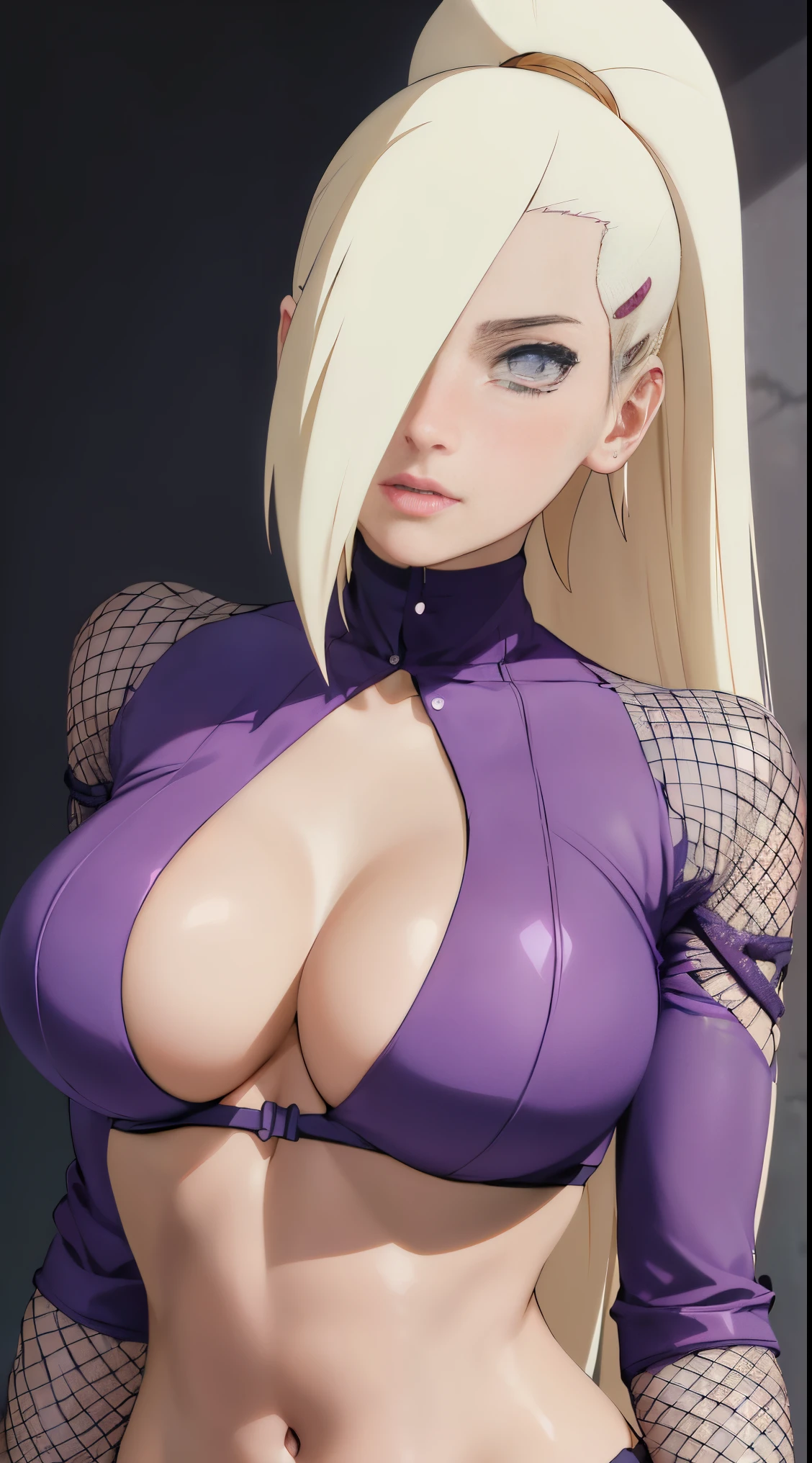 Medium breasts ((cute and beautiful Ino Yamanaka)) (beautiful and perfect hair), detailed eyes, double eyelids, detailed iris, light effect on eyes, ((funky lilac clothes)) ((hyper detailed, 16k, masterpiece , hyper realistic, perfect lighting, effect of light and shadow on the skin)) perfect lips, pink lips, clear skin, in the bedroom, happy, woman of superior beauty, beautiful and sensual woman, she is in love, ((Ino Yamanaka)) (variable sensual poses)