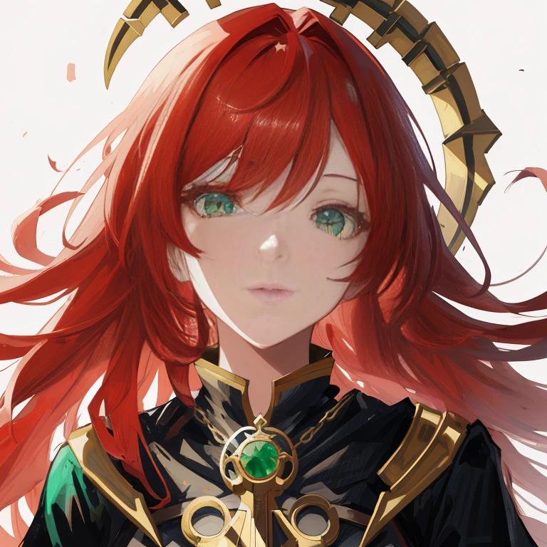 Anime girl with red hair and green eyes holding a sword, shadowverse style, portrait knights of zodiac girl, Detailed Digital Anime Art, detailed anime character art, Detailed key anime art, cyarine, Portrait of a female anime hero, Trending on ArtStation pixiv, anime character art, crisp clear rpg portrait, zerochan art, cushart krenz key art feminine