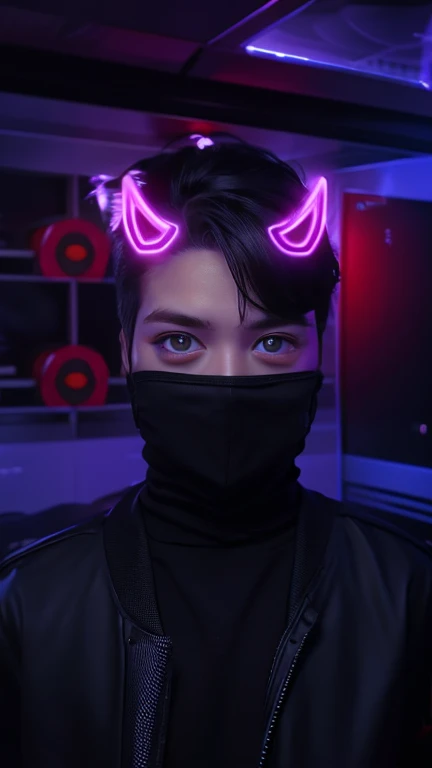 Change background cyberpunk handsome boy, realistic face, 8k, ultra realistic,