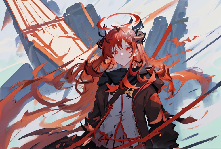 Anime girl with red hair and horns with sword, demon anime girl, demon slayer rui fanart, Succubus Deval, mika kurai demon, giesha demon, Demon Girl, from arknights, a beautiful succubus, demon slayer artstyle, Devil Hero, detailed anime character art, Succubus, shadowverse style, keqing from genshin impact