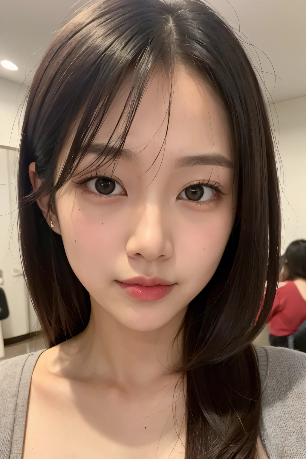 ((best quality)), ((masterpiece)), (detailed), perfect face,((Asian)),(beautiful),looking strait, head to shoulders, body strait, close up
