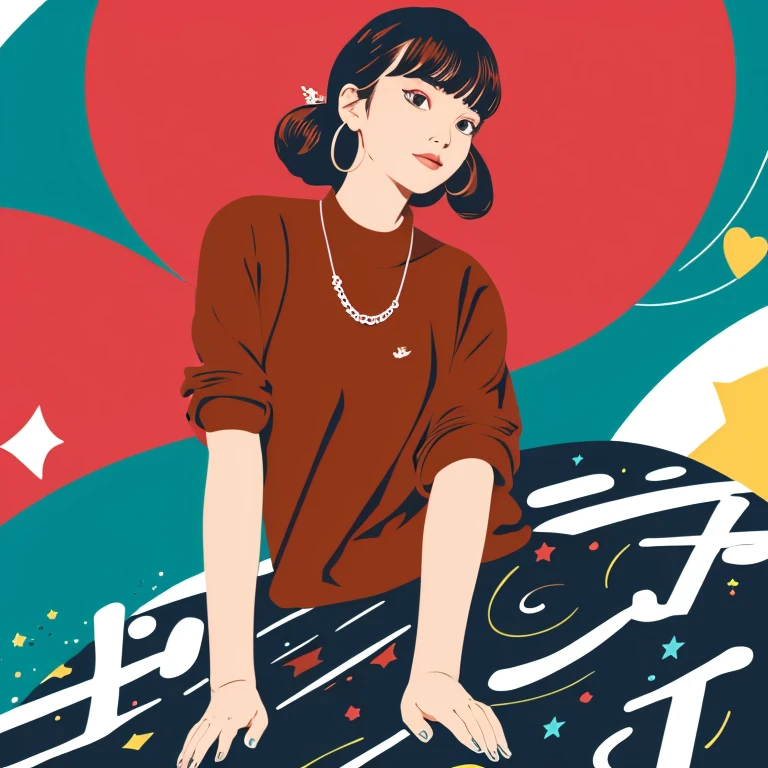 Illustration style、26 year old、Posing