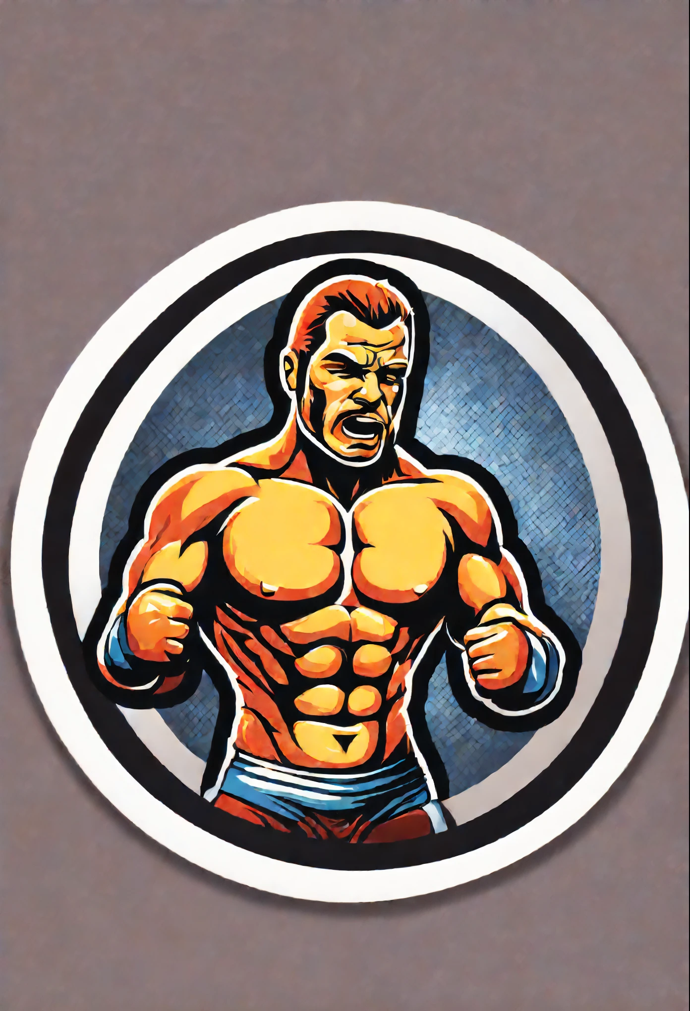 (Sticker),White background,(in circle), wrestling , ,, Ultra detailed, Detailed drawing, vectorised, Silhouette, 8K, professional sticker design, Flat design, Vector lines, Sticker, Full-HD