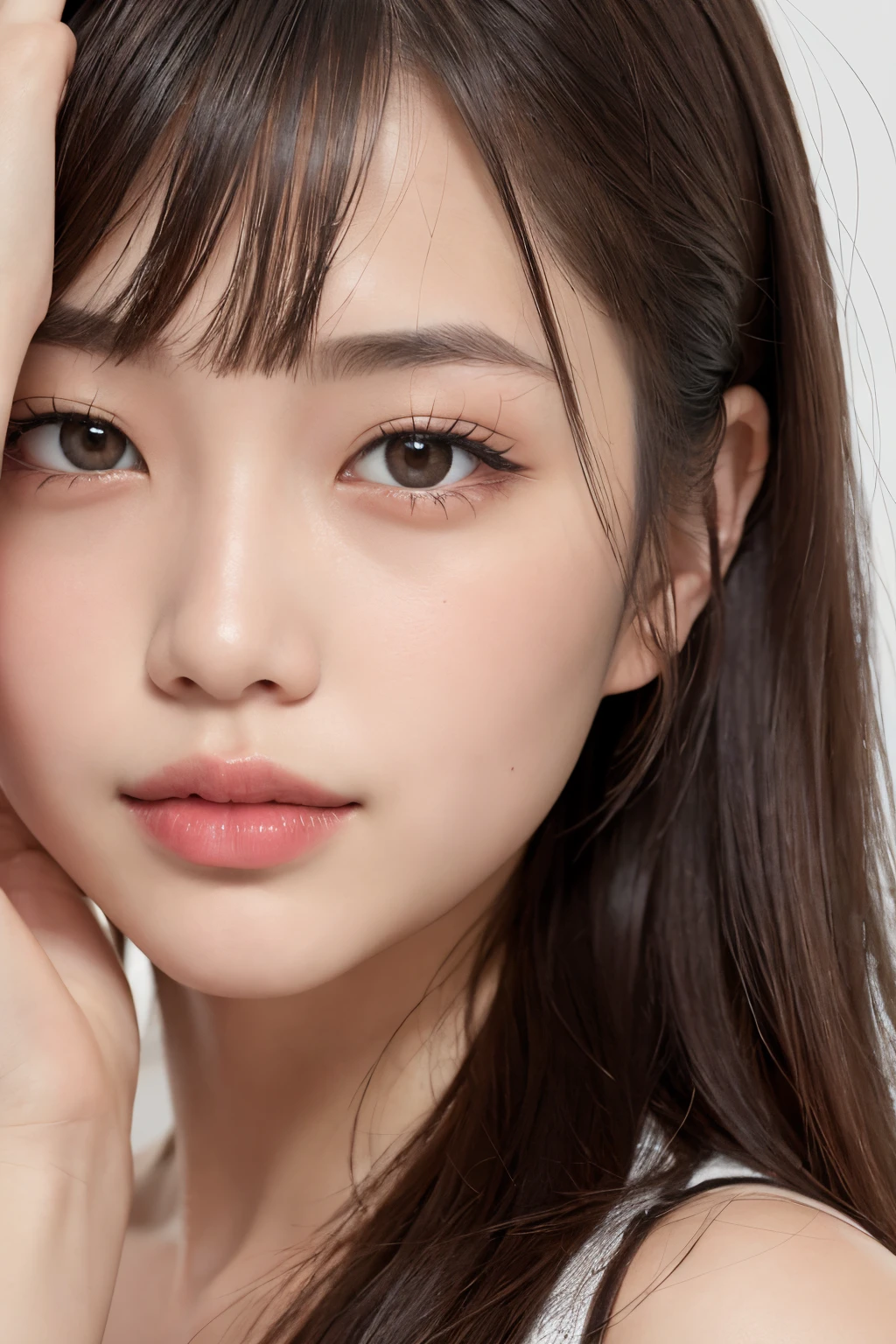 ((best quality)), ((masterpiece)), (detailed), perfect face,((Asian)),(beautiful),looking strait, head to shoulders, body strait, close up