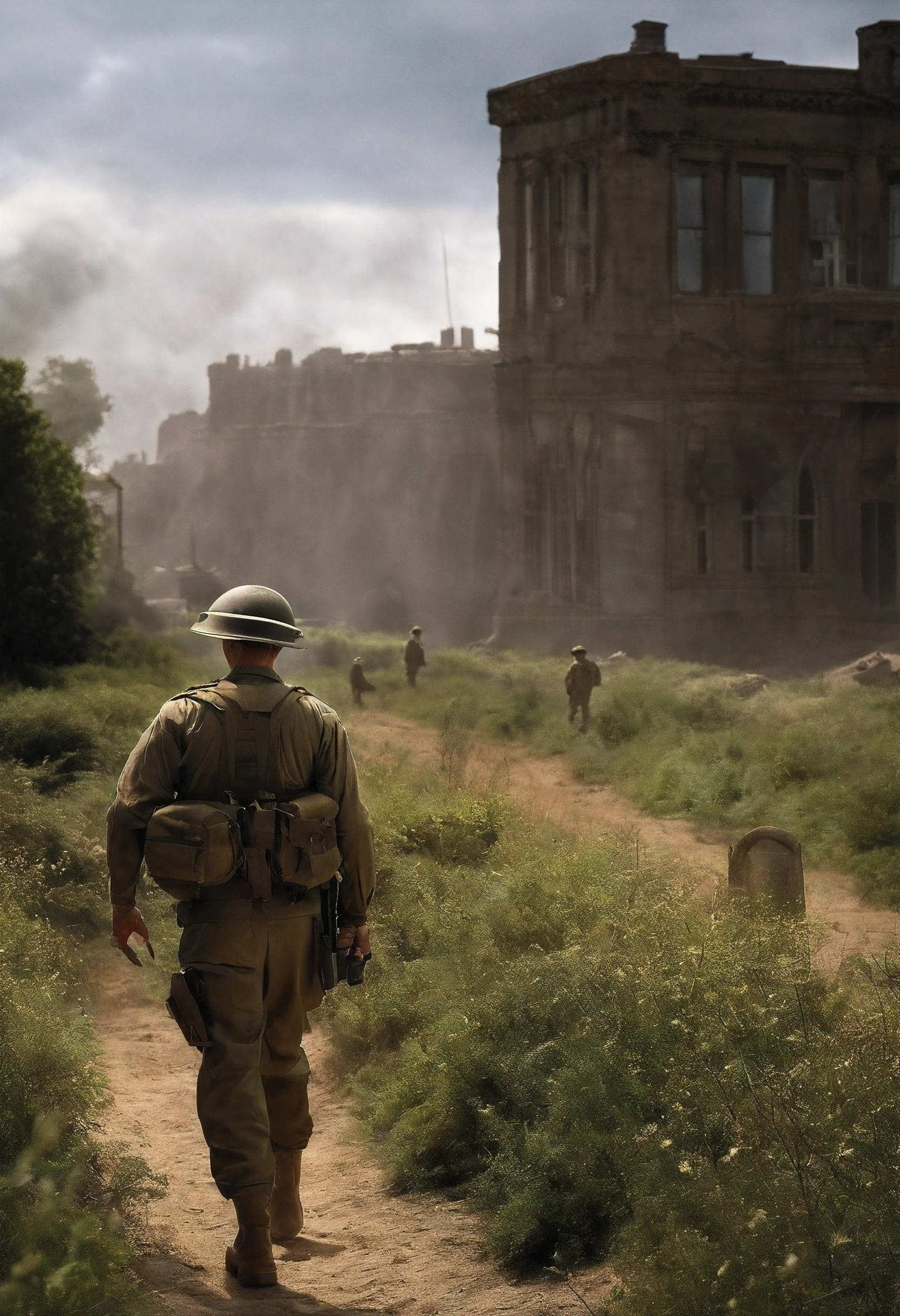 movie Oppenheimer 2023 style movies Pixar, with name "Saving Private Ryan", poster, with credits