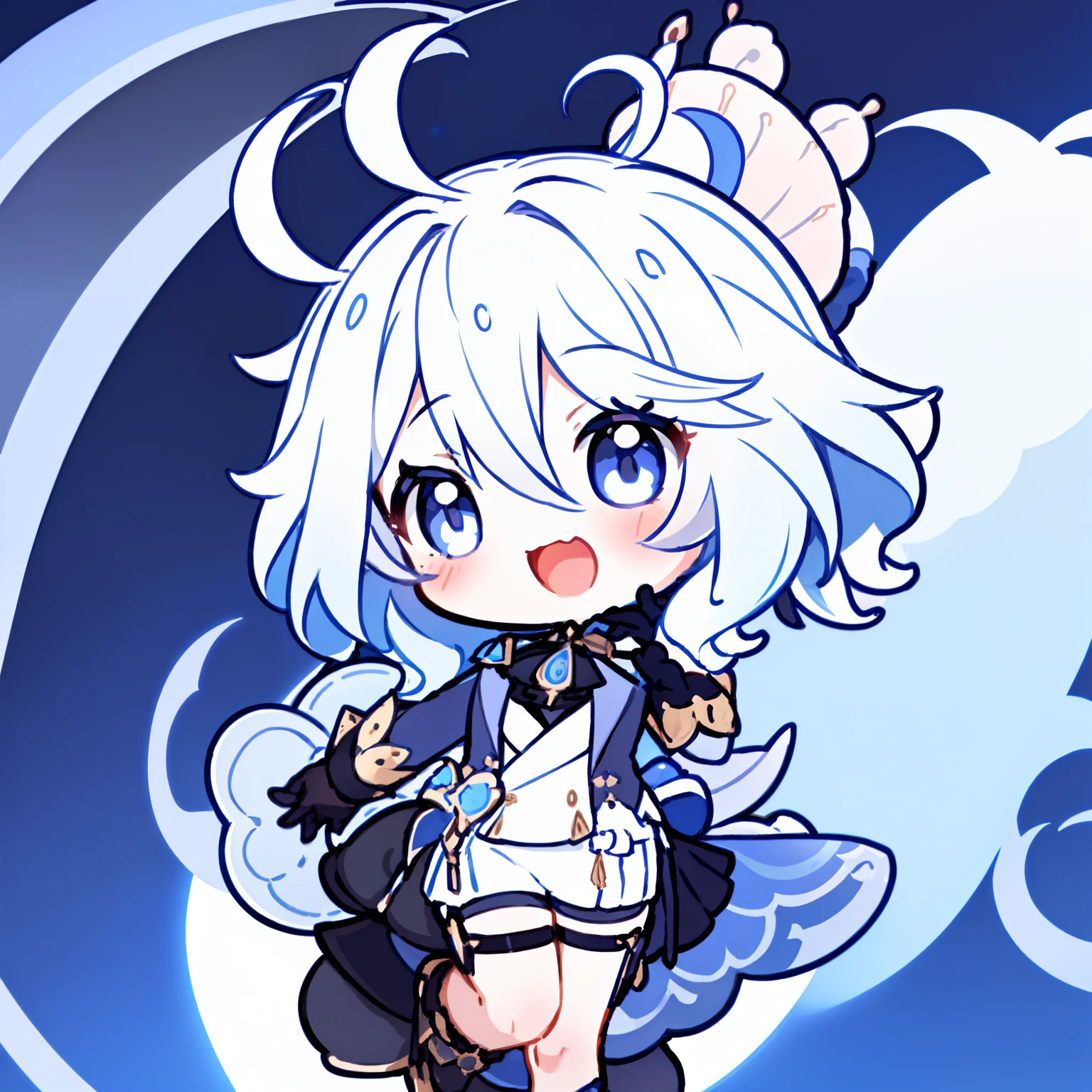 1girl,nilou \(genshin impact\), chibi,full body,dancing,  white background, happy