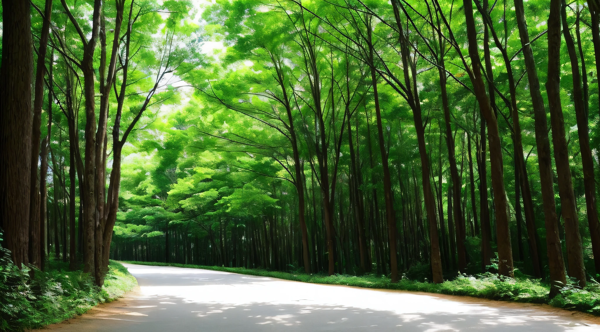 at a forest、A bit wide、blue-sky、baiyun、Tree in the distance々