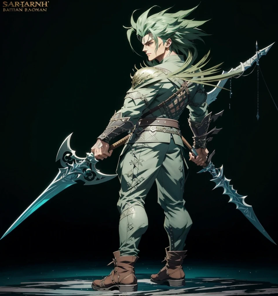 a close up of a person holding a battle spear axe, detailed full body concept, handsome guy in demon slayer art, anime character; full body art, best anime character design, detailed anime character art, detailed full body concept art, beautiful full body concept art, ( ( character concept art ) ), full body concept, interesting character design, amazing 8k character concept art, bright background