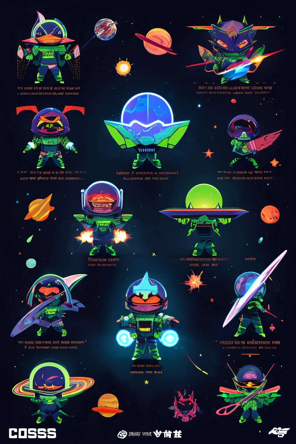 Boss character that appears in Space War Illustration style Bad feeling Feeling a bit gruesome png data