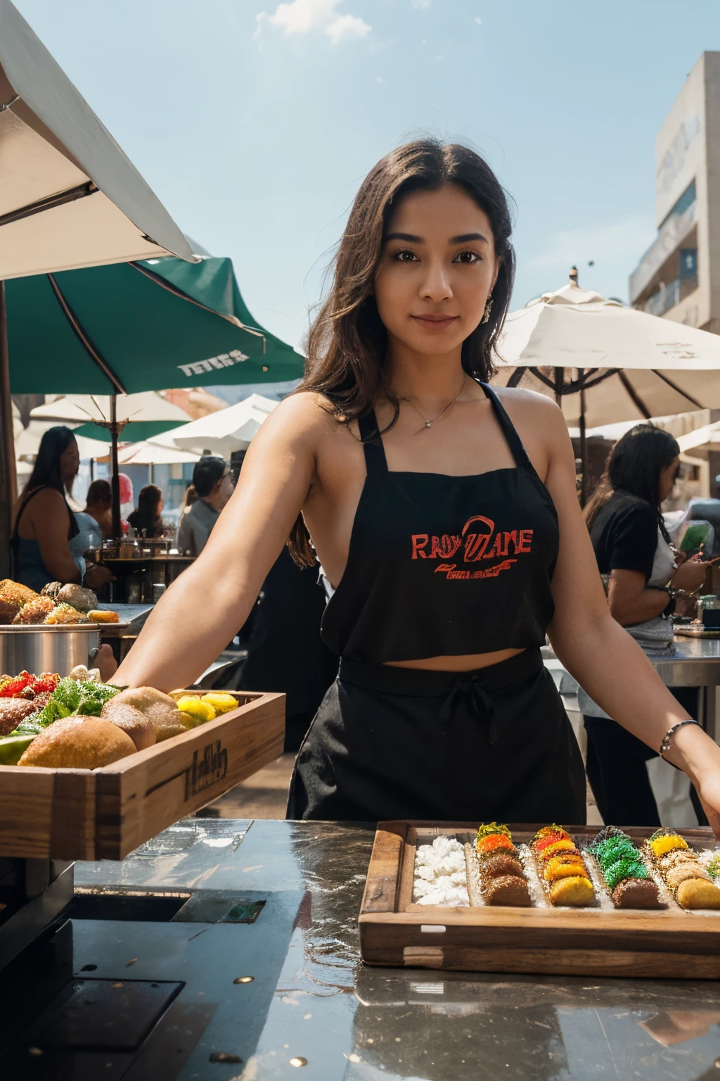 best quality,4k,8k,highres,masterpiece:1.2,ultra-detailed,realistic:1.37,futuristic food trucks,3D rendering,neon lights,shiny metallic surfaces,futuristic cityscape,street food revolution,innovative culinary creations,robotic arms,advanced kitchen equipment,interactive menus,colorful LED displays,hovering drones,autonomous driving technology,blazing fast delivery,unique fusion cuisines,spectacular food presentations,extravagant food festivals,unconventional ingredients,experimental flavors,fresh farm-to-table ingredients,eco-friendly packaging,pop-up dining experiences,exquisite taste sensations,multicultural influences,healthy and sustainable options,food customization,quick and efficient service,creative food plating,synchronized food preparation,floating tables and chairs,food trucks with panoramic views,energetic and vibrant atmosphere,elevated street food culture,exciting food truck competitions,cutting-edge culinary techniques,vibrant street art,food influencers and critics,food truck entrepreneurs
