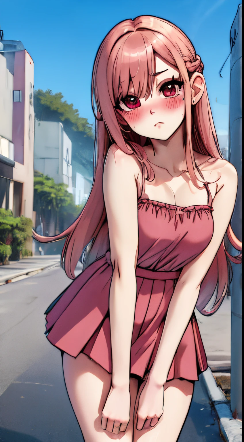 ((Best Quality)), ((masutepiece)), (Detailed), Perfect face, skirt, blush, long hair, looking at viewer