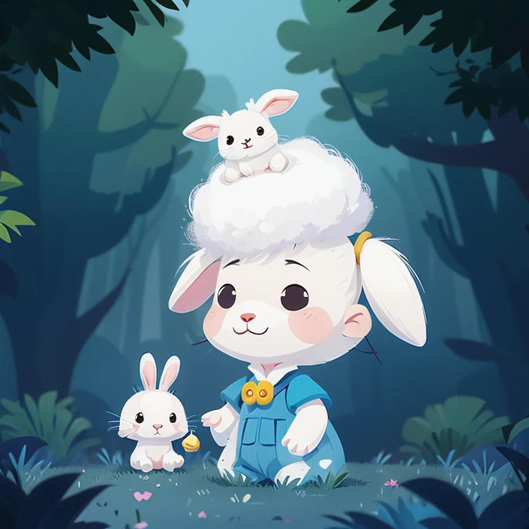 A little white rabbit,White rabbit,Cute and docile rabbit,head portrait,Cartoon pet image,effect,avatar images