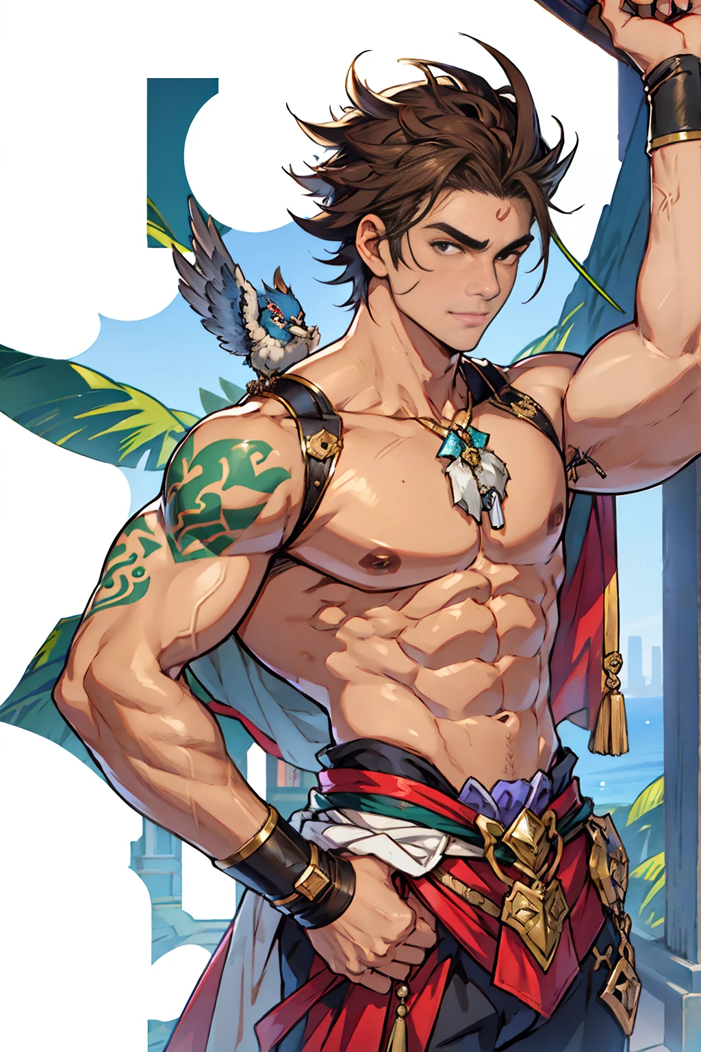 show off thick arms to the audience，closeup of arms，Shoulders exposed，Stout arms，A mais alta qualidade de imagem，Pessoas do sexo masculino，Child，1 menino，jovem e bonito，Shoun，cabelos brancos，Cabelo liso curto，Pele escura，Anime peito grande，anime wallpaper，sozinho，Foco Masculino，cuecas，Dilation of the pectoral muscles，capa vermelhirilha saliente，Fundo Urbano，Espalhe as pernas，sexy,(master part, best quality),meias brancas longaotas Red Martin，