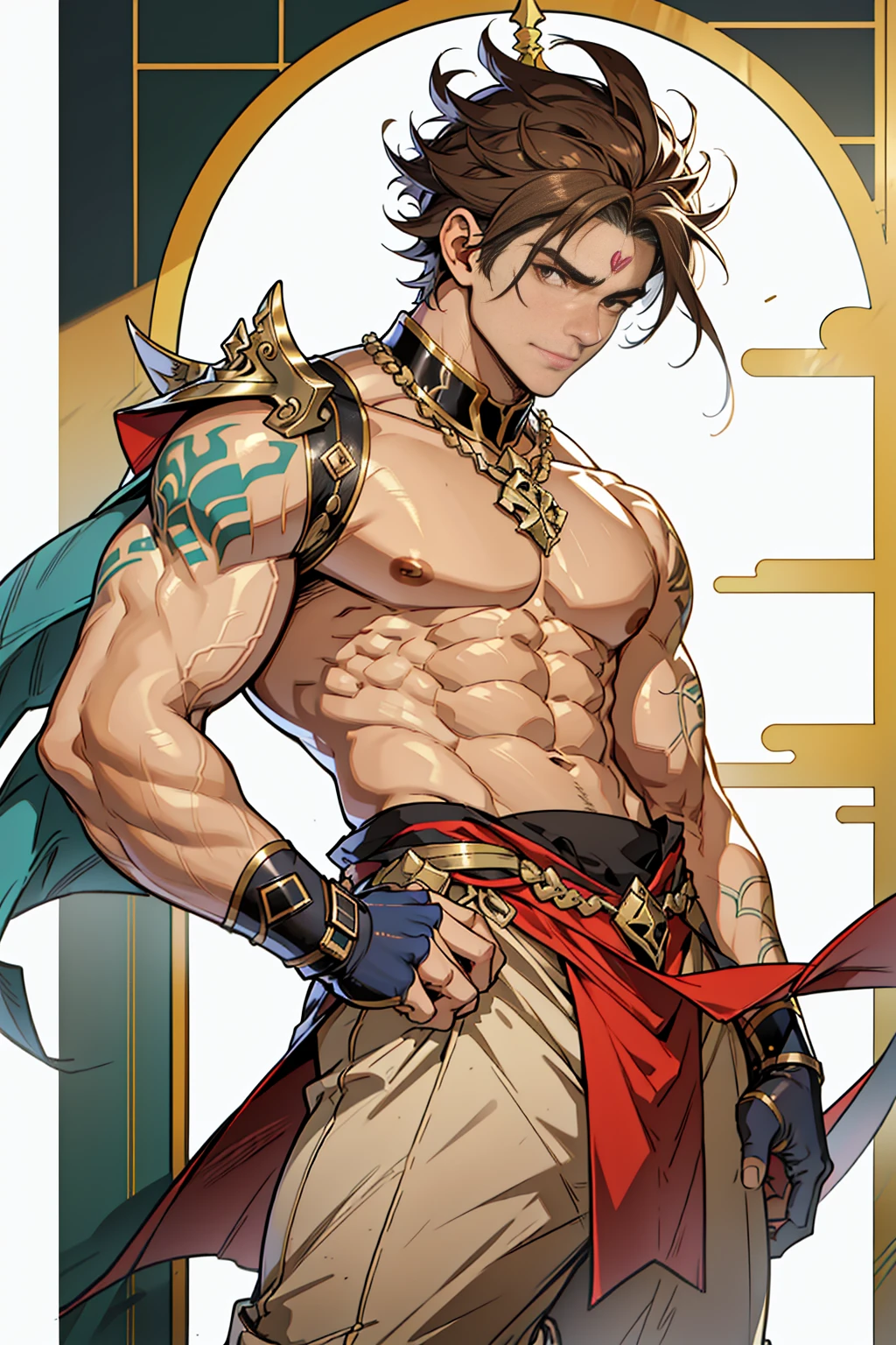Shoulders exposed,Stout arms,A mais alta qualidade de imagem,Pessoas do sexo masculino,Child,1 ,jovem e bonito,Shoun,cabelos brancos,Cabelo liso curto,Pele escura,Anime peito grande,anime wallpaper,sozinho,Foco Masculino,cuecas,Dilation of the pectoral muscles,capa vermelhirilha saliente,Fundo Urbano,Espalhe as pernas,sexy,(master part, best quality),meias brancas longaotas Red Martin,