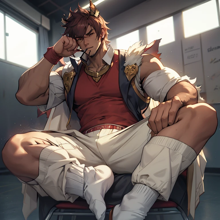 Libido boy,virgin,large pecig bag,Half lying down,CG sense,POV perspective,,dark ambiance,8K,movie light effect,ctextured skin,Best quality,Images that tell a story,Images that tell a story,dynamic blur,actionpose,Look up at the perspective,sports student,basketball suit,vests,Classroom,with brown skin,serious expressions,Hot gas,Keep your mouth shut,bull body gay,the only person,Bareleged,Foot odor,dermatophytosis,white short socks,sitting down,vestments,take off your pants ,Sweat ran down