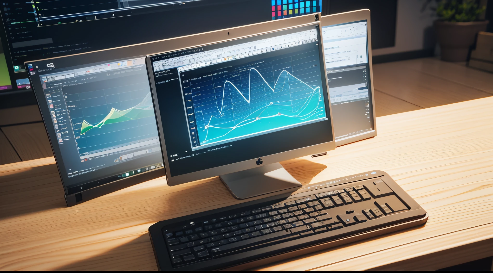 Engaging 3D visualization featuring stunning graphs、glinting