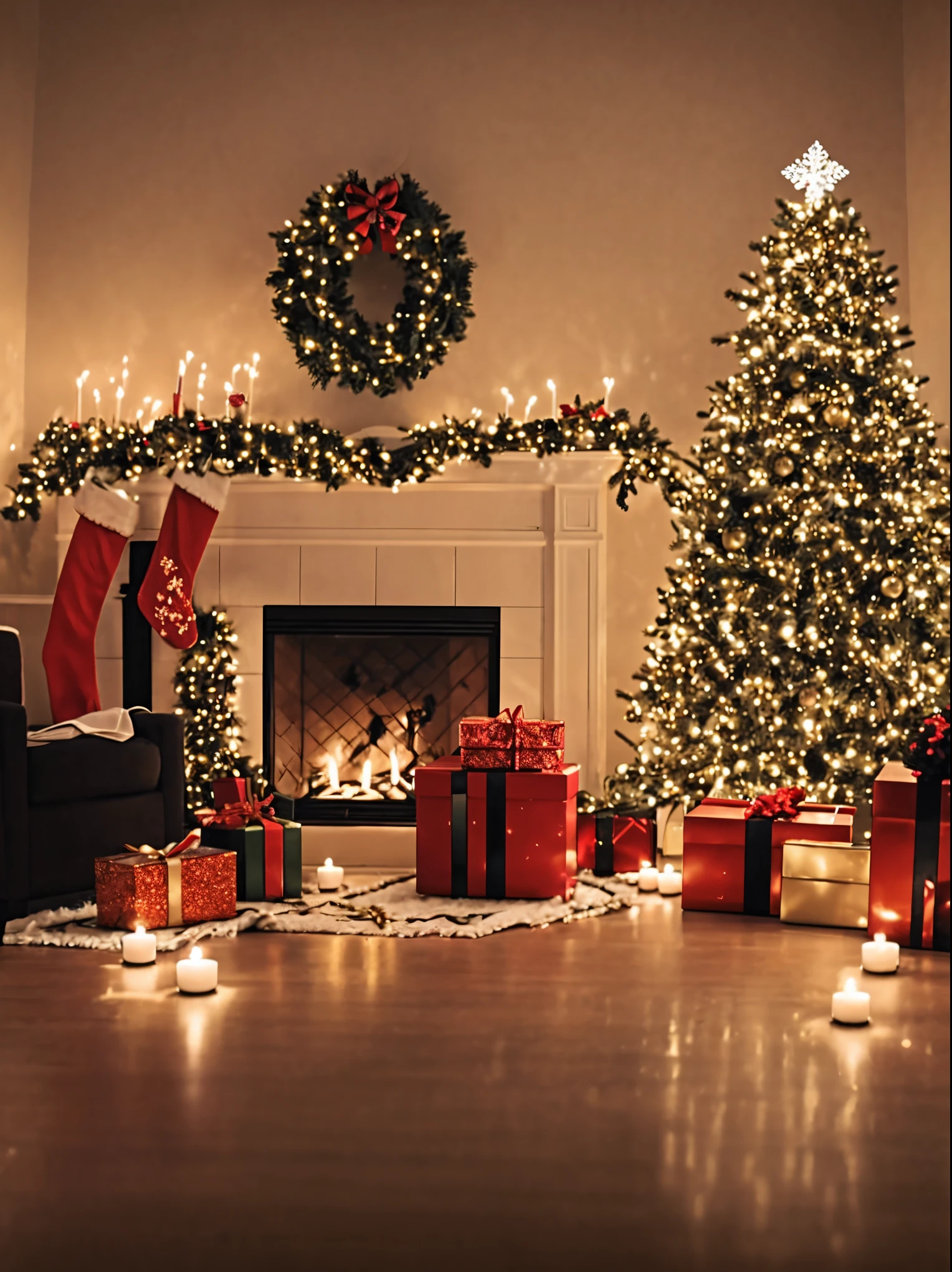 (best quality,4k,8k,highres,masterpiece:1.2),ultra-detailed,realistic,gifts,table,Christmas tree,decorations,wrapping ,bows,ribbon,presents,holiday spirit,vibrant colors,warm lighting,cozy atmosphere,toys,cards,candles,snowflakes,joyful,celebration,exquisite details,exciting surprises,shiny ornaments,sparkling tinsel,beautifully wrapped,excited children,anticipation,festive mood,magical ambiance,delightful moment,wonderful memories,family gathering,cheerful faces,Christmas magic,extravagant,abundance of presents,HDR,UHD,studio lighting,ultra-fine painting,sharp focus,physically-based rendering,professional,vivid colors,bokeh.