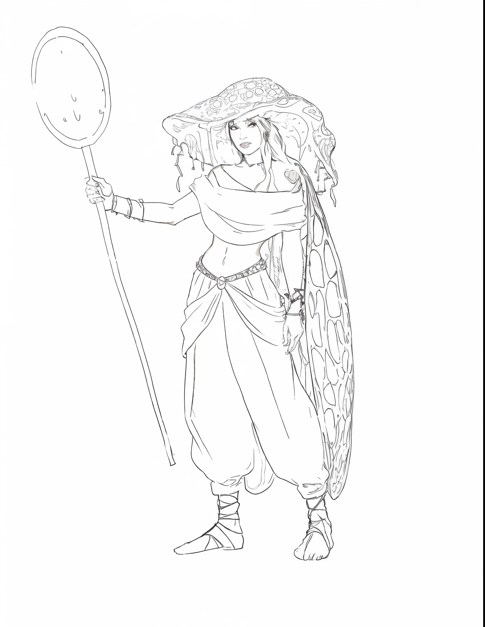 mushrooms, black women with vitiligo, warrior, staff, fungi, decay, nature, sexy, nature, forest, Hippie clothes, bohemian style