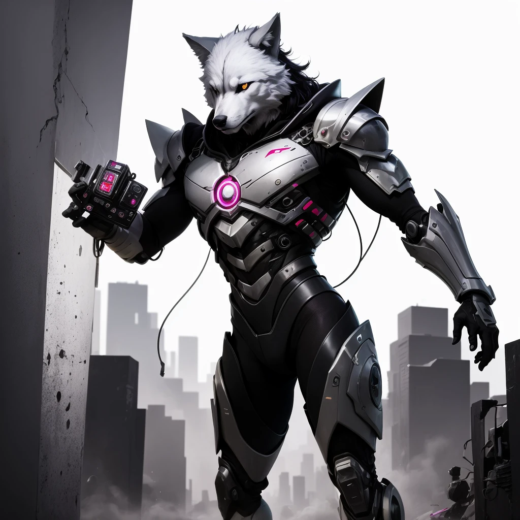 lobo, wolf head,cybernetmechanical parts, Tecnologia, Cyberpunk, arte roboticaster, arte conceitual, technical sketch.], (Melhor, qualidade, arte digital, Detalhes, technical),Toshiaki Takayama, mechanical engineer ,Gorjeio, pessoa wan, sozinho ,Heng Z.