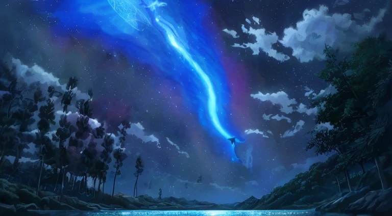 Pintura de um golfinho nadando no oceano colorido, Look up at the composition, Living waters and whales from the sky, inspirado em Cyril Rolando, dreamy psychedelic anime, fundo colorido do filme anime, a beautiful artwork illustration, autor:Shitao, arte conceitual colorida, Makoto Shinkai Cirilo Rolando, ao estilo de Cyril Rolando, Baleia voadora, Aquarela altamente detalhada 8K, Aquarela altamente detalhada 8 K,octano,Fim,Realistic,8k,Estilo Makoto Shinkai( Reasonable design, linhas claras, Alta nitidez,best quality, Very detailed, master part, Efeito de luz do filme, 4k )