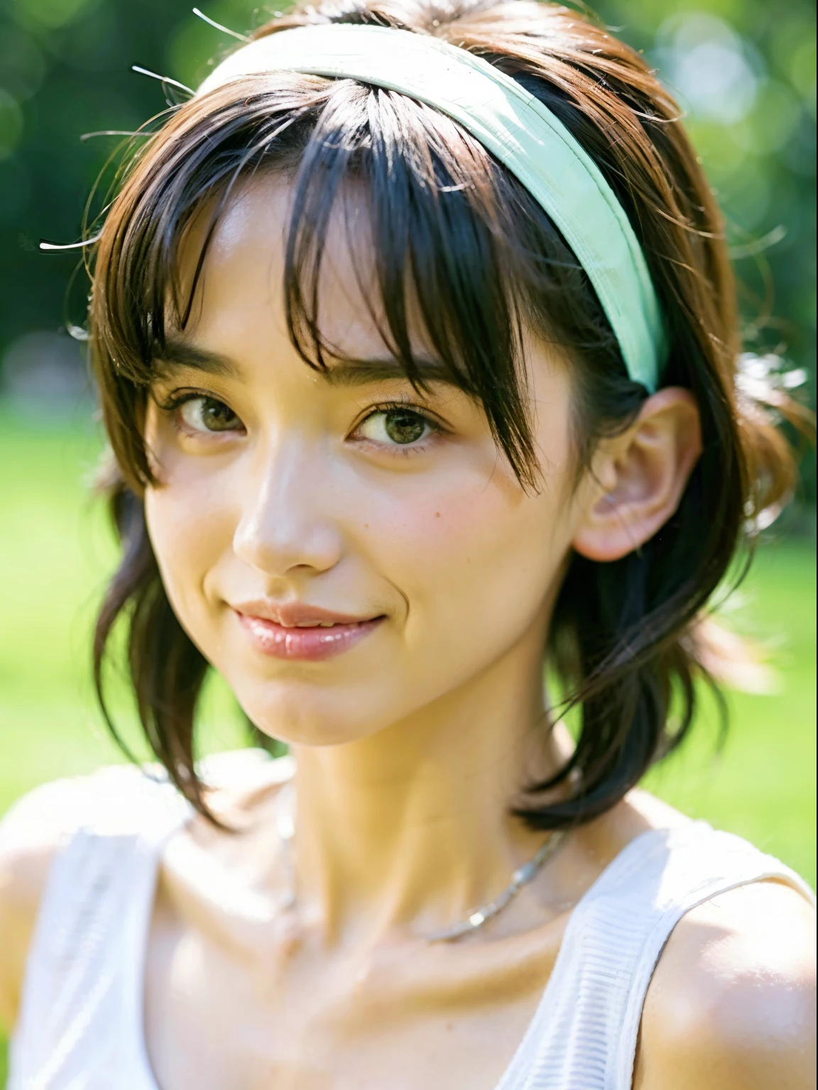 1girl, hairband, solo, looking_at_viewer, bangs, short_hair