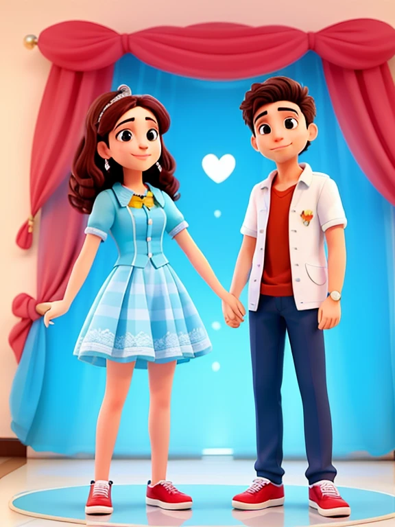 Um casal de namorados, posando para a foto