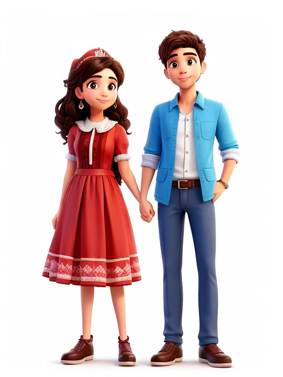 Um casal de namorados, posando para a foto