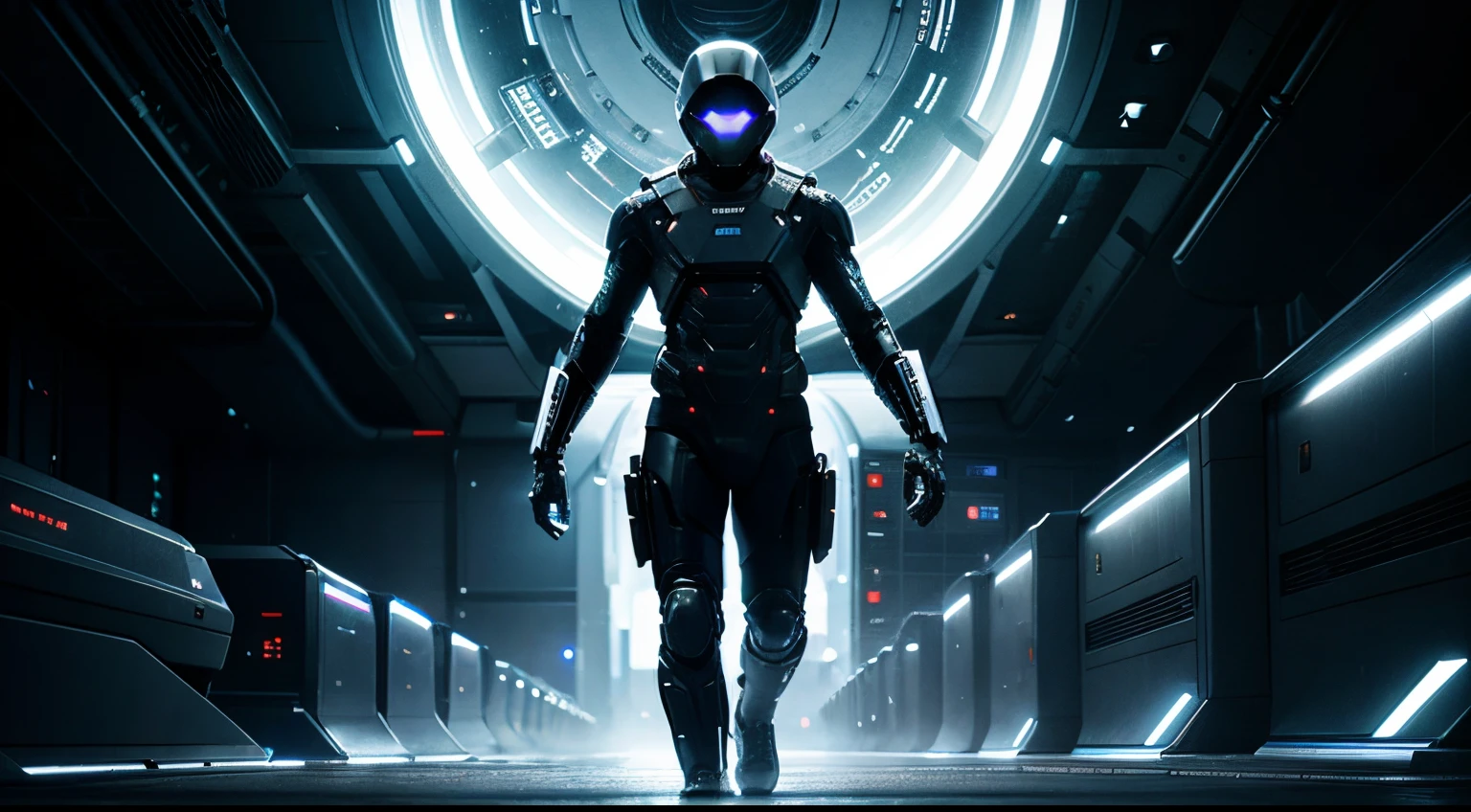 Futuristic digital wallpaper for desktop