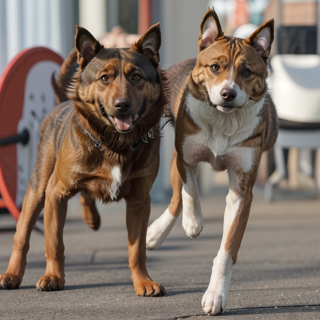dog chasing cat